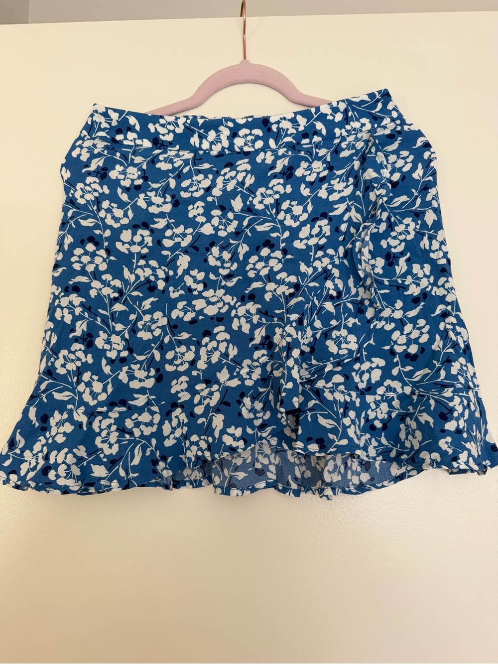 Mango Blue Floral Skater Skirt